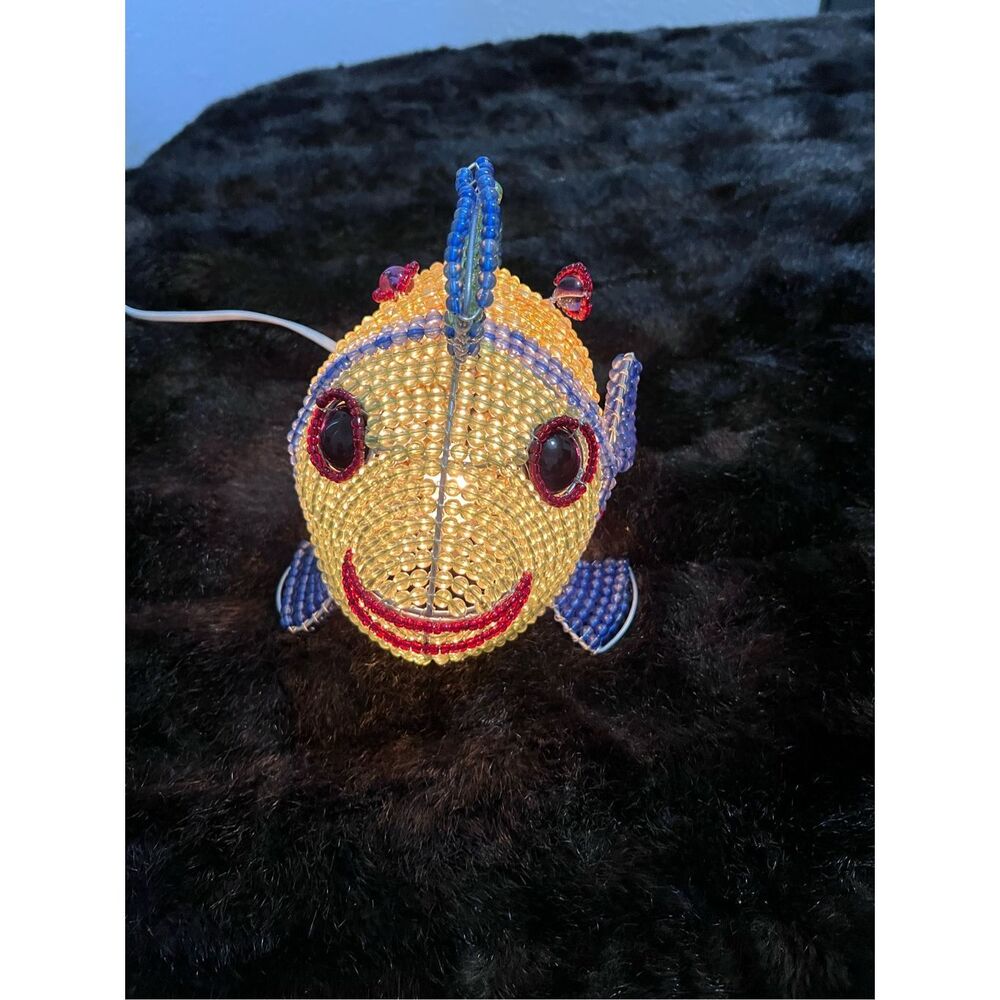 Beadworx  / Lamp beaded fish Fishy beaded beads